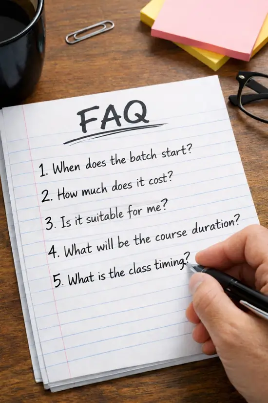 Student with FAQ about IT courses